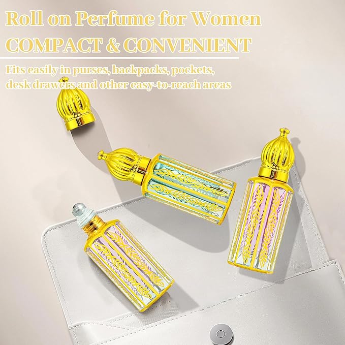 MR.A 3Pack Arabian Perfume for Women, Arabic Long Lasting Roll On Parfum Oils Gift Set, Luxury Arab Parfume Oil for Women Travel Mini Size, Eau de Parfum Parfume, Arabe Roller ball Pheromone Perfume