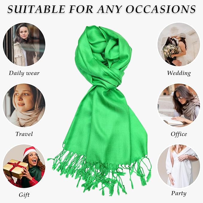 Achillea Soft Silky Pashmina Scarf for Women – Shawl Wrap for Evening Dresses, Bridesmaids, Weddings & Everyday Wear