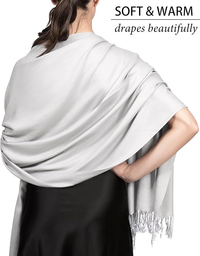 Achillea Soft Silky Pashmina Scarf for Women – Shawl Wrap for Evening Dresses, Bridesmaids, Weddings & Everyday Wear