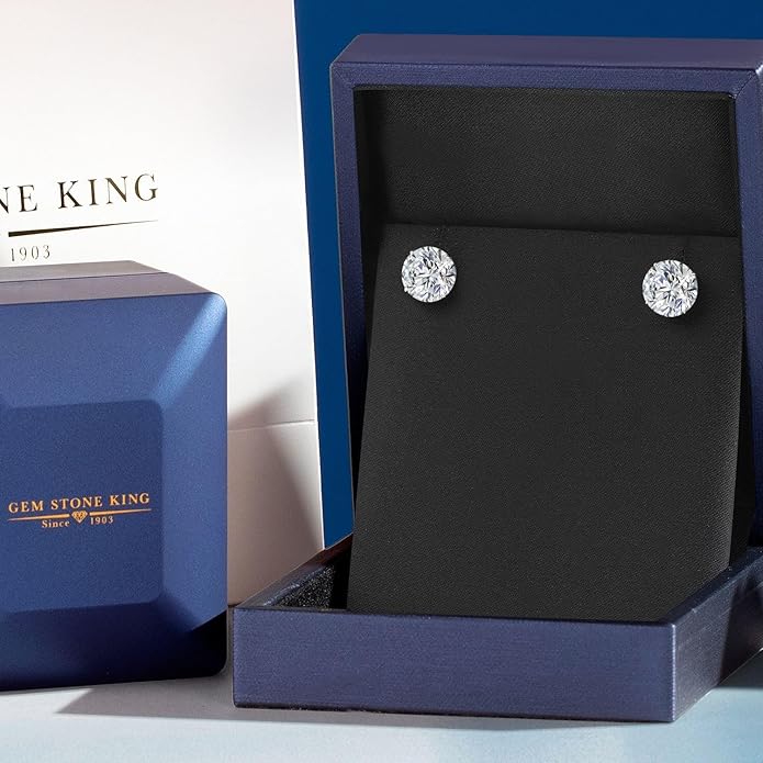 Gem Stone King 0.20 to 6 Cttw 14K Gold Lab Grown Diamond Stud Earrings | Gold Earrings For Women Men | E-F Color | VS1-VS2 Clarity