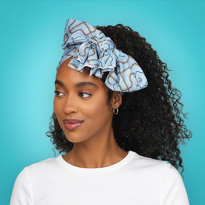 KISS Colors & Care Limited Edition BIFC Premium Soft Satin Wrap Scarf, Smooth & Comfortable All Day Wear, Minimize Frizz, Prevent Breakage, 60” X 16" Extra-Long Scarf - Samaria Leah