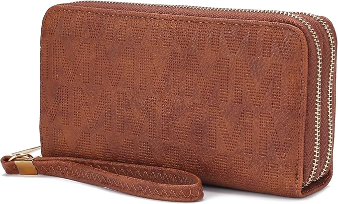 MKF Collection Wristlet Wallet for Women, Small Vegan Leather Credit Card Holder with Zipper Coin Pocket Wallet Purse Handbag By Mia K