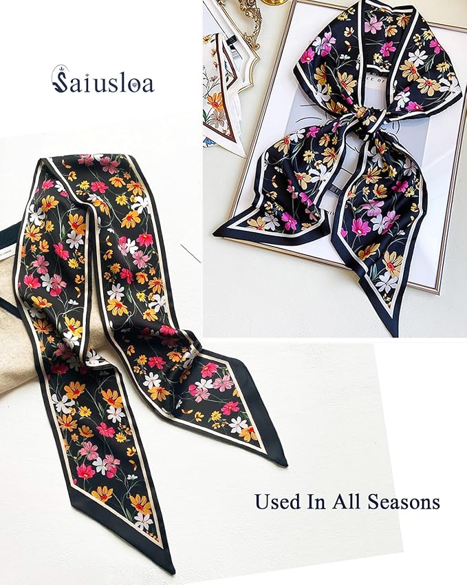 Purse Scarf For Handbags Head Scarves For Women's Hair Bags Scarfs Long Skinny Scarves Fashion Silky