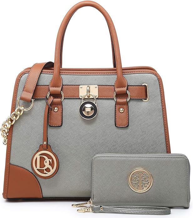 Dasein Women Handbags Top Handle Satchel Purse Shoulder Bag Hobo Bag Work Bag Set 2pcs