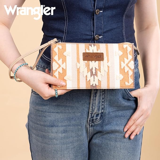 Montana West Wrangler Clutch Purses for Women Western Wristlet Wallet Boho Aztec Card Holder Zipper Handbags for Ladies AR-WG313-181TN