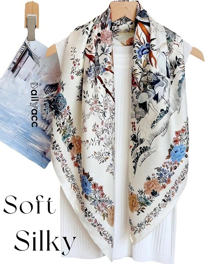 Dailyacc Hair Bandanas Scarf For Women Lightweight Fashion Neck Silk Satin Head Scarves For Sleeping Handbags Scarf