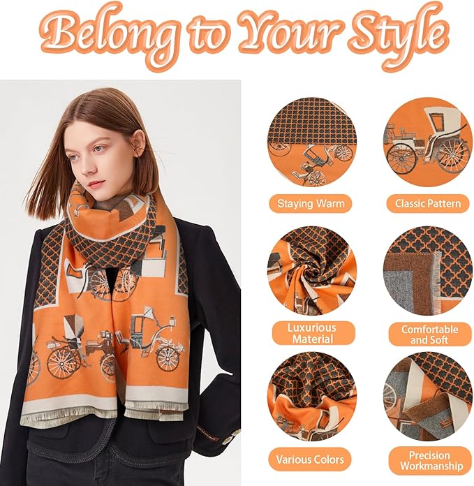 EXTREE Scarfs for Women Pashmina Silky Shawl Wrap for Evening Dressing Blanket Open Front Poncho Cape