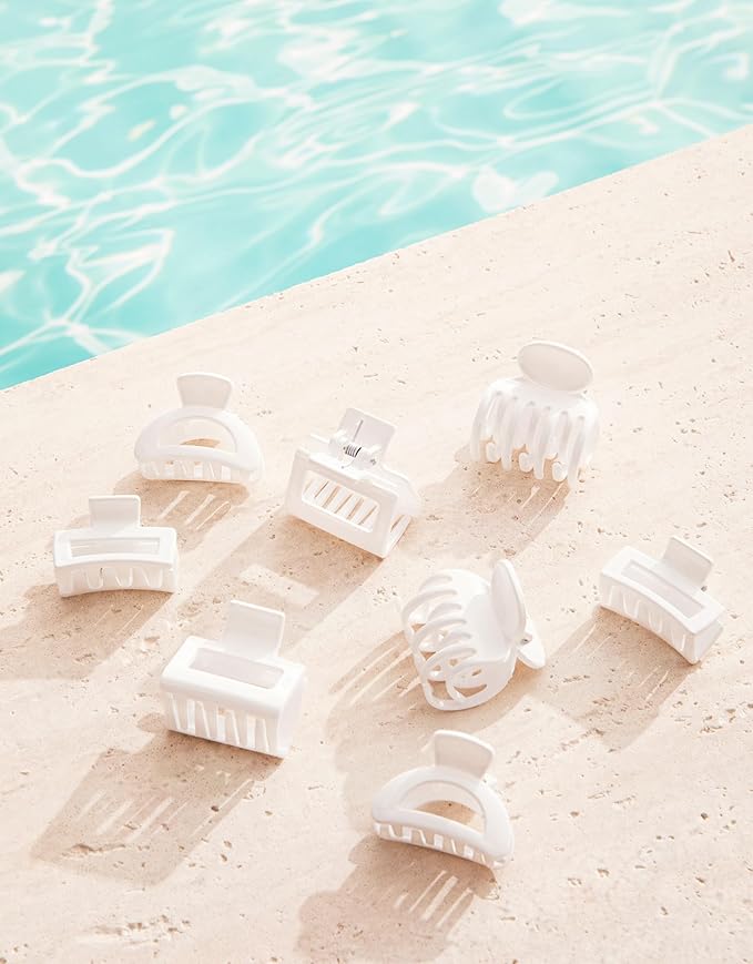 Small Hair Clips for Women Girls, 8 PCS 1.6 Inch Hair Claw Clips for Thin/Medium Thick Hair 4 Style Matte Hair Jaw Clips Non-Slip Tiny Hair Accessories