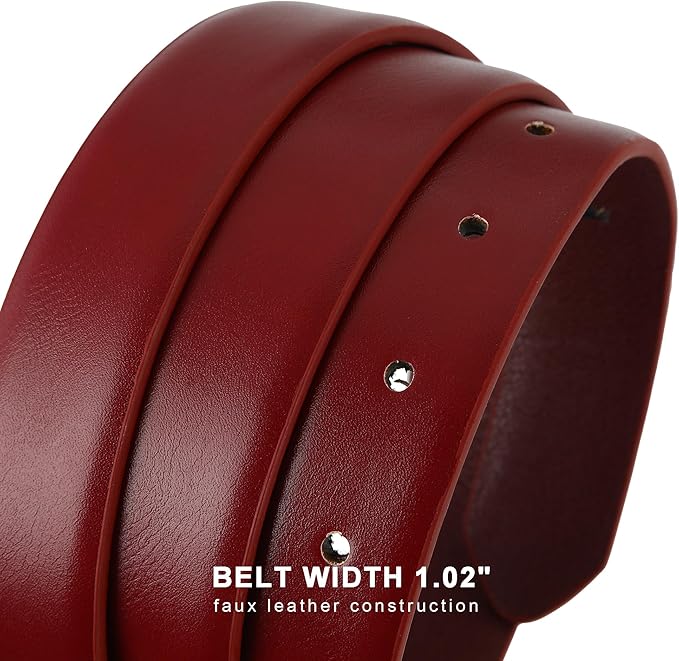 Earnda Belts for Women Faux Leather Waist Belt with Gold/Silver Buckle Casual Jeans Pants Dresses