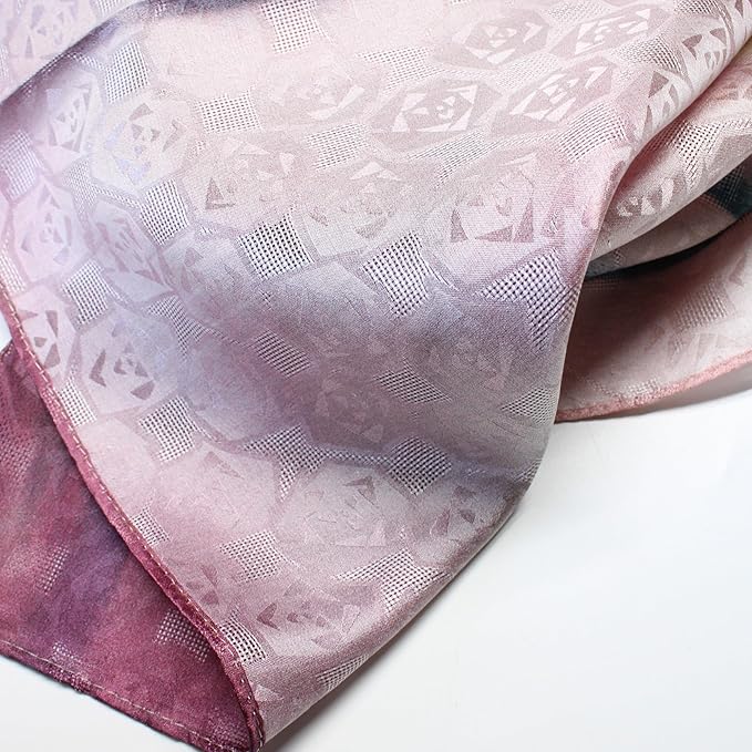 100% Mulberry Silk Scarfs for Women Floral Print Satin Long Scarf for Headscarf Hair Wraps Shawl with Gift Packed