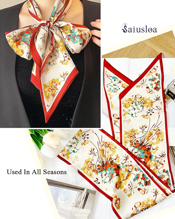 Purse Scarf For Handbags Head Scarves For Women's Hair Bags Scarfs Long Skinny Scarves Fashion Silky