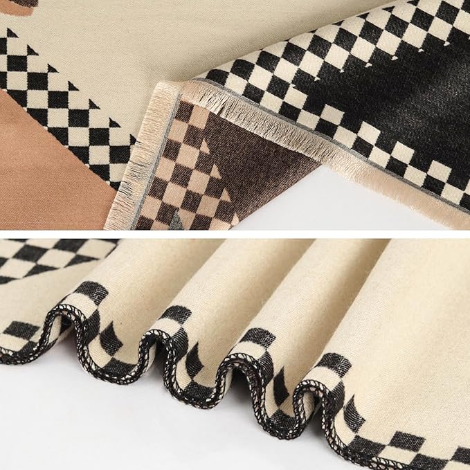 EXTREE Scarfs for Women Pashmina Silky Shawl Wrap for Evening Dressing Blanket Open Front Poncho Cape
