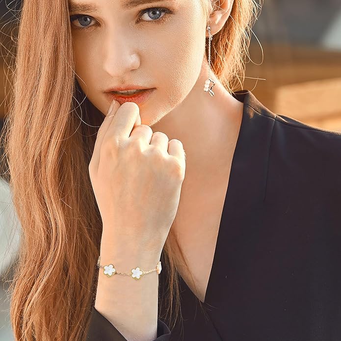 Gold Bracelets for Women-4Pcs/3Pcs,18K Gold Plated Bangle Tennis Bracelets Stack Set for Women Trendy Non Tarnish Stainless Steel Gold Bangles Accessories Designer Jewelry