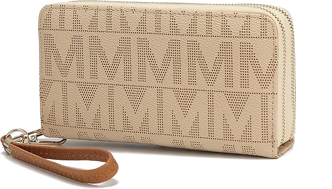 MKF Collection Wristlet Wallet for Women, Small Vegan Leather Credit Card Holder with Zipper Coin Pocket Wallet Purse Handbag By Mia K