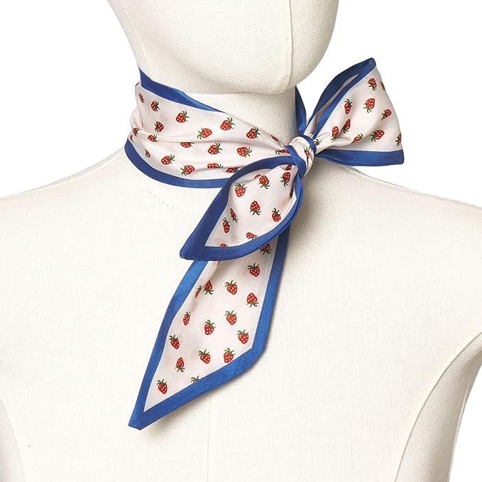 4 Pack Purse Scarf Handbags Skinny Twill Hair Scarves Narrow Neck Scarf Band Women Fashion Accessories Bag Charms