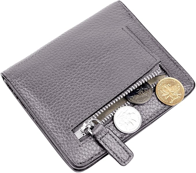 AINIMOER Small Leather Wallet for Women, Ladies Credit Card Holder RFID Blocking Women's Mini Bifold Pocket Purse