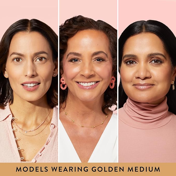 LAURA GELLER NEW YORK Baked Balance-N-Glow Illuminating Foundation - Golden Medium - Buildable Sheer to Light Coverage - Satin Finish