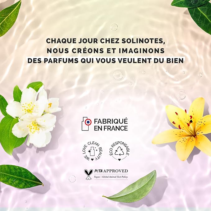 Solinotes Cotton Flower Perfume for Women & Men, 1.7 Fl Oz/ 50 ML Eau De Parfum, Delicate Floral and Soothing Scent with Premium Ingredients - Clean Perfume, Cruelty Free, Vegan, Made in France