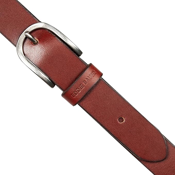 Eddie Bauer Women's Casual Leather Belts with Durable Metal Buckle