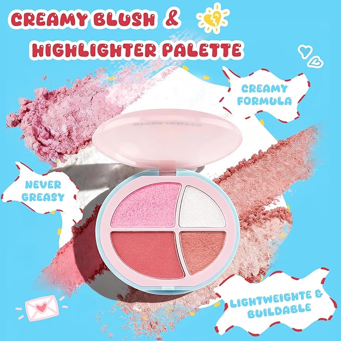 Color Nymph All In One Girls Makeup Kits for Teen Girls & Women Full Kit with Cutie Pie Handbag, Make up Set for Girl with Eyeshadow Blushes Contour Highlighter Lipgloss Mascara Eyeliner and Mirror