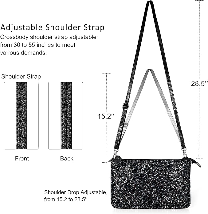 befen Genuine Leather Wristlet Clutch Wallet Purses Small Crossbody Bags for Women with RFID Blocking Card Slots