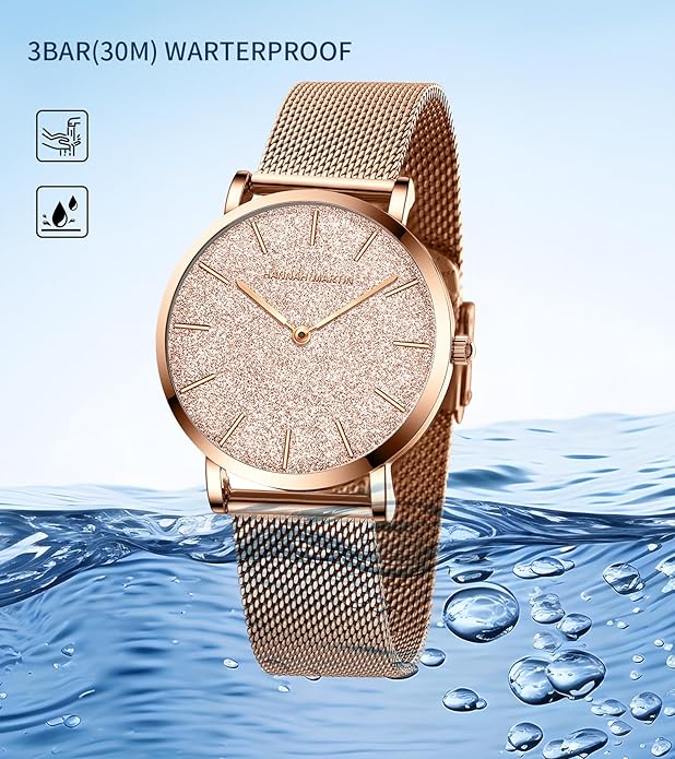 HANNAH MARTIN Watches for Women Waterproof Ladies Analog Quartz Wrist Watches Stainless Steel Band Fashion Dainty Female Watch Luxury Bracelet Diamond