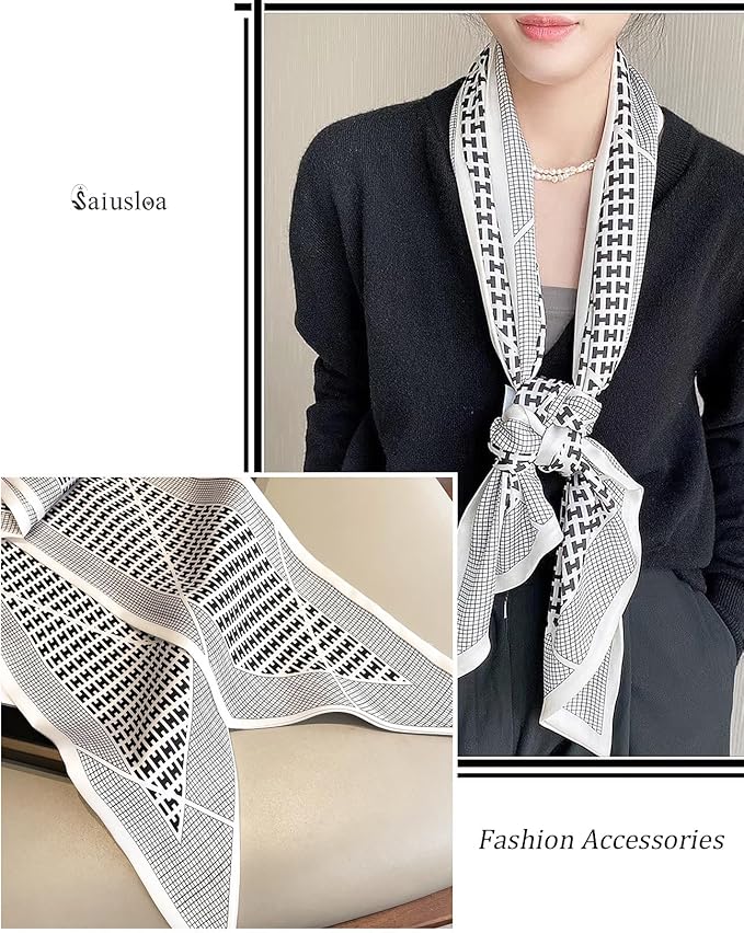 Purse Scarf For Handbags Head Scarves For Women's Hair Bags Scarfs Long Skinny Scarves Fashion Silky