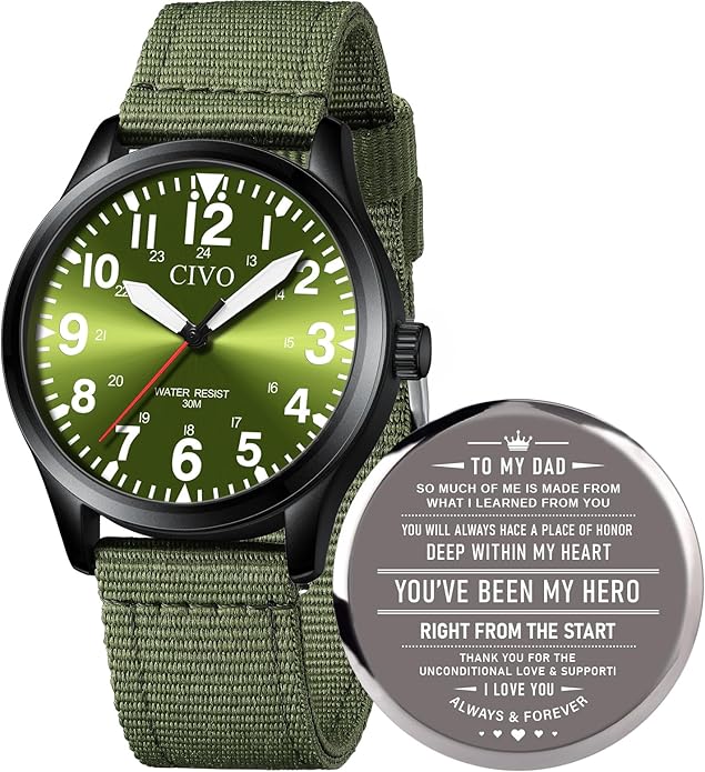 CIVO Analog Wrist Watches for Men: Waterproof Stainless Steel Mens Watches - Silver Watch with Easy Read Dial Men's Watch for Gift