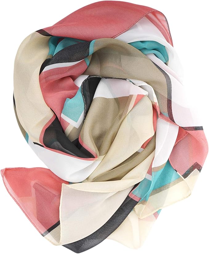 YOUR SMILE Ladies/Women's Lightweight Floral Print/Solid Color mixture Shawl Scarf For Spring Summer season