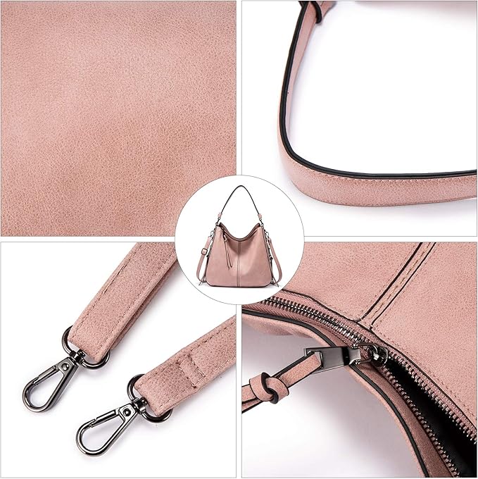 Realer Hobo Crossbody Bags for Women Designer Faux Leather Hobo Handbags Retro Large Size Shoulder Bag Bucket Purse