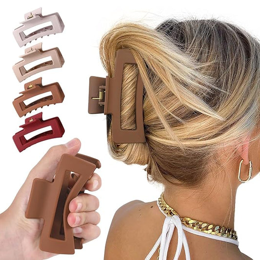 4Pcs Cloud Claw Clips for Women, 4.2 Inch Non-Slip Strong Hold Hair Claws, Unbreakable & Durable TPEE-Silicone Blend, Large Bendable Cozy Hair Clip for Thin/Thick/Curly Hair, All-Day Comfort