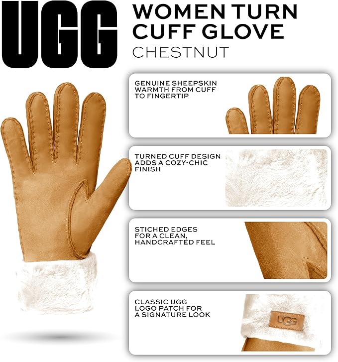 UGG womens Turn Cuff Water Resistant Sheepskin Gloves
