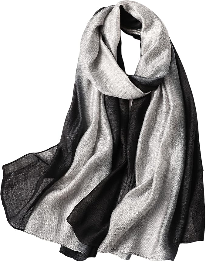 WINCESS.YU Women Gradient Scarf Long Shawls and Wraps Fashion Plain Pashmina Formal Scarf