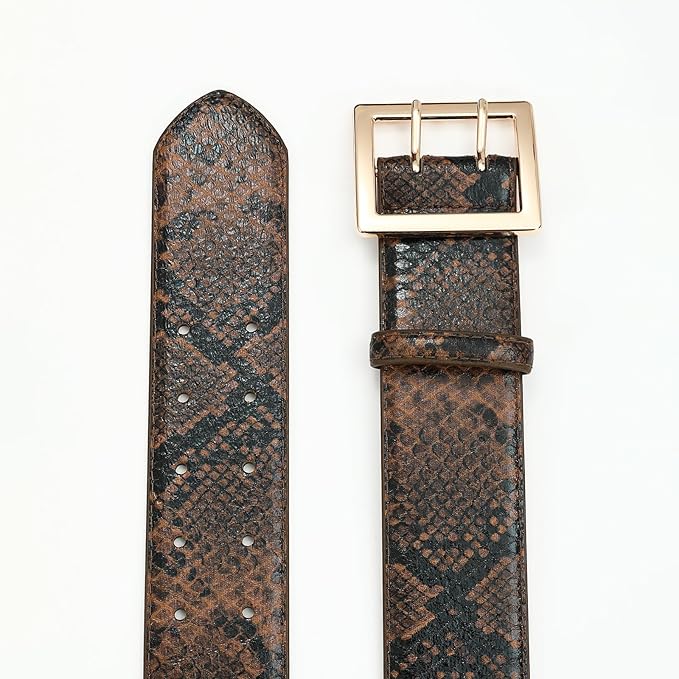 Wide Belts for Women Leather Wide Belts Fashion Thick Black Belt With Gold Buckle Belt for Dresses