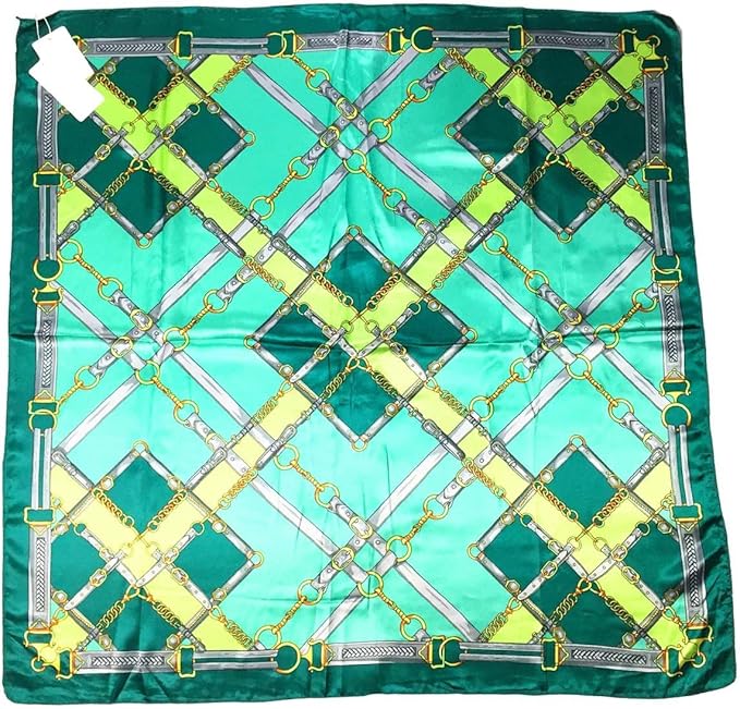 YOUR SMILE Silk Like Scarf Women's Fashion Pattern Large Square Satin Headscarf Headdress