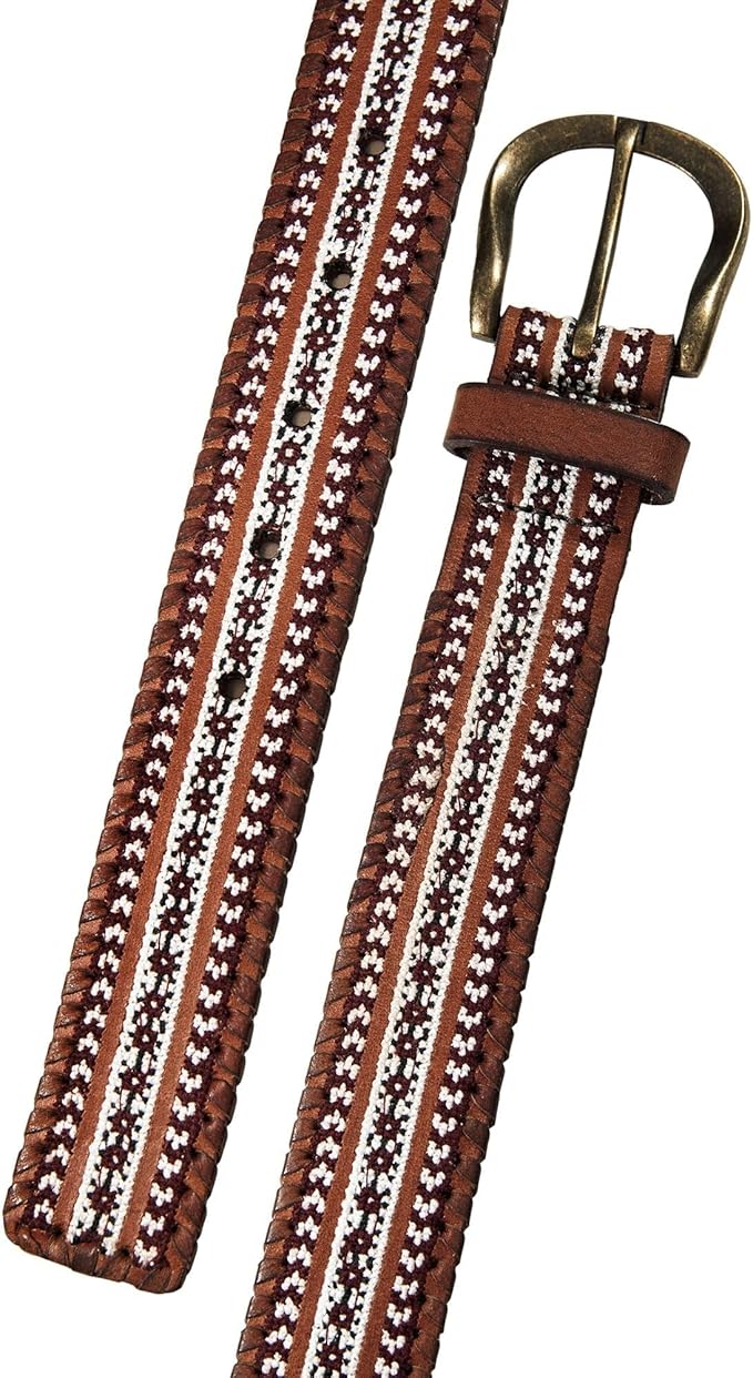 Lucky Brand Women's Embroidered Leather Belt | Stylish | Classic | Western-Inspired | American Heritage | Jean | Pant