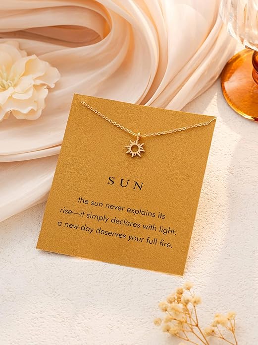 Baydurcan Dainty Gold Necklace for women - 14K Gold Plated Pendant Necklaces Gifts for Friends Sister Mother, Birthday, Christmas, Graduation, Inspirational Gifts