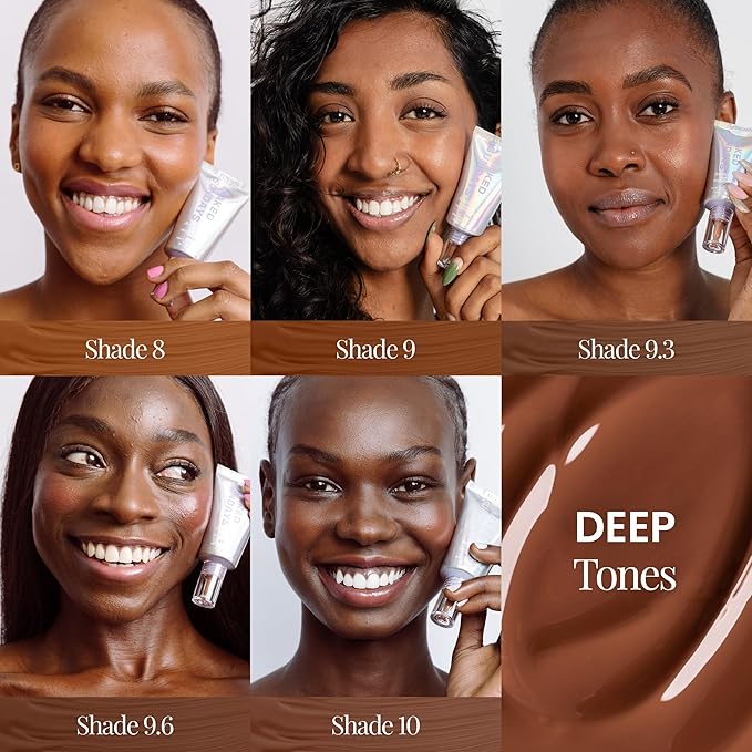 Naked Sundays BeautyScreen™ SPF 50 Peptide Foundation Tint – Tinted Sunscreen & Skincare Makeup with Zinc Oxide, Niacinamide – Lightweight Natural Coverage, 9.3 Rich Deep, 1.01 oz
