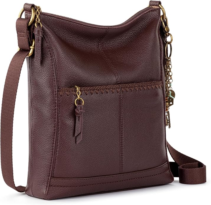 The Sak Lucia Crossbody Bag in Leather, Convertible Purse with Adjustable Strap