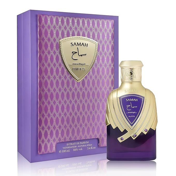 Samah Amethyst Women's Gourmand Perfume Eau de Parfum - Orange Blossom, Jasmine, Vanilla & Woody Luxury Scent with 24H Longevity | 3.4 Fl Oz 80% Vol Seductive Edible Fragrance
