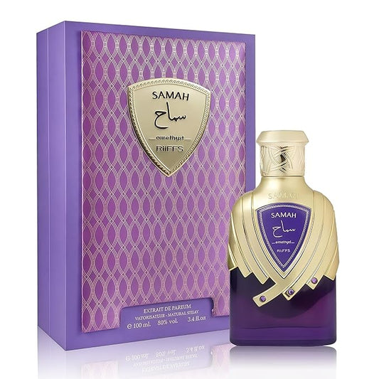 Samah Amethyst Women's Gourmand Perfume Eau de Parfum - Orange Blossom, Jasmine, Vanilla & Woody Luxury Scent with 24H Longevity | 3.4 Fl Oz 80% Vol Seductive Edible Fragrance