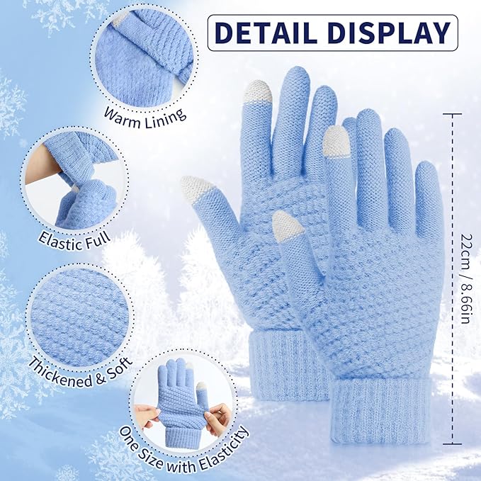 Omisy 4 Pairs Winter Gloves Women Touchscreen Cold Weather, Valentines Day Gifts for Her Wife Mom Girlfriend, Wam Mitten