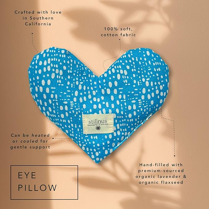 Weighted Heart Eye Pillow with Organic Lavender & Flaxseed – Relaxation Gift for Women, Meditation Tool, Mindful Rest, Cooling Eye Mask, Wellness Self-Care Kit