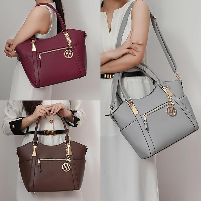 MKF Collection Tote Bag for Women Vegan Leather Shoulder Bag – Top-Handle Purse, Ladies Handbag by Mia K