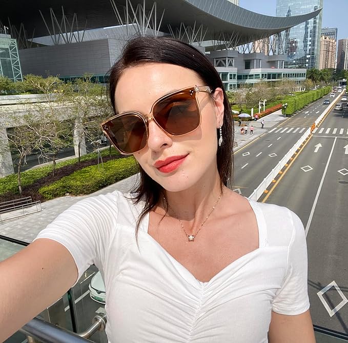 FEISEDY Oversized Polarized Sunglasses - UV400 Protection, Square Fashion Sun Glasses for Outdoor & Daily B2600