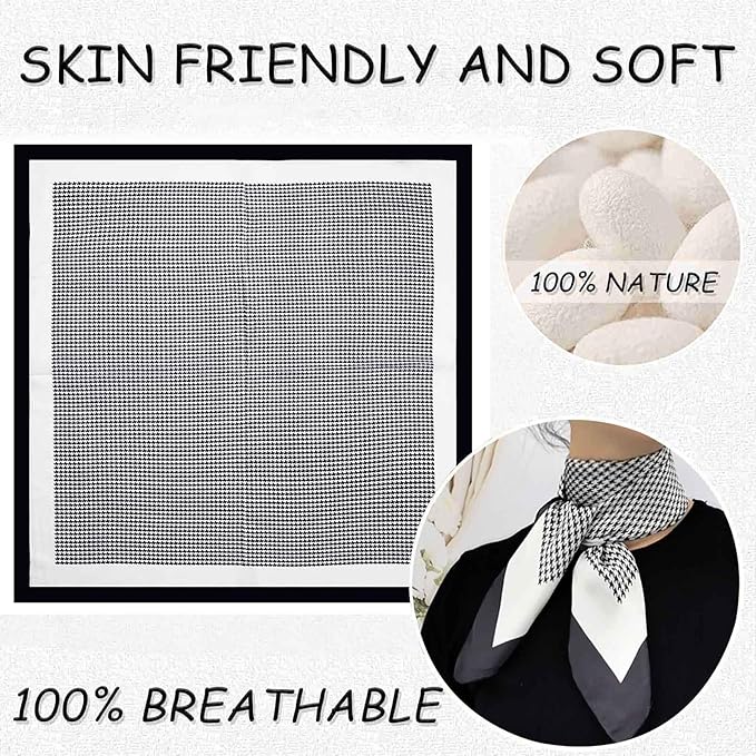Dailyacc Hair Bandanas Scarf For Women Lightweight Fashion Neck Silk Satin Head Scarves For Sleeping Handbags Scarf