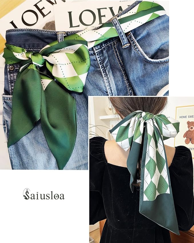 Purse Scarf For Handbags Head Scarves For Women's Hair Bags Scarfs Long Skinny Scarves Fashion Silky