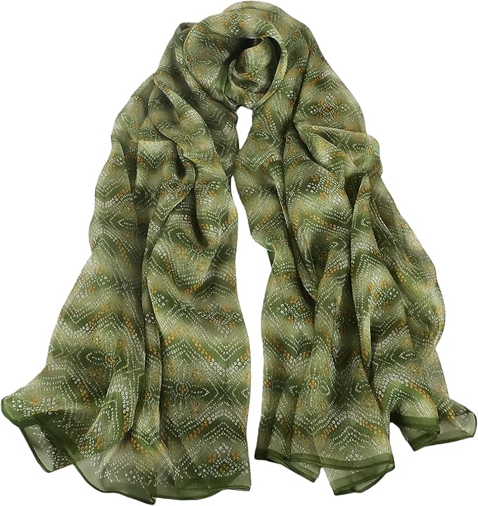 100% Mulberry Silk Women's Neck Silk Scarf-Lightweight Shawl,FLoral Print Beach Silk Wrap-Scarves for Photography