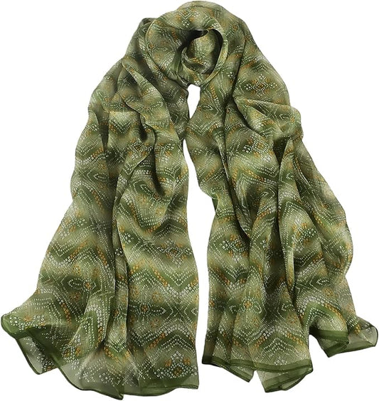 100% Mulberry Silk Women's Neck Silk Scarf-Lightweight Shawl,FLoral Print Beach Silk Wrap-Scarves for Photography