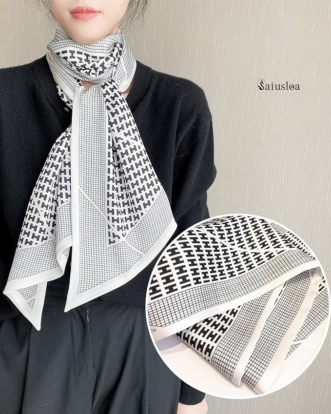 Purse Scarf For Handbags Head Scarves For Women's Hair Bags Scarfs Long Skinny Scarves Fashion Silky